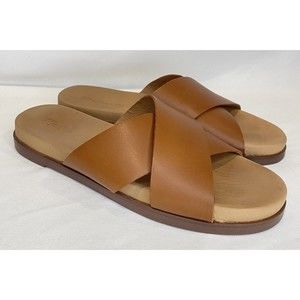 Madewell Louisa Crisscross Slide Women's Size 7 Tan/Camel Sandal Comfort ND954